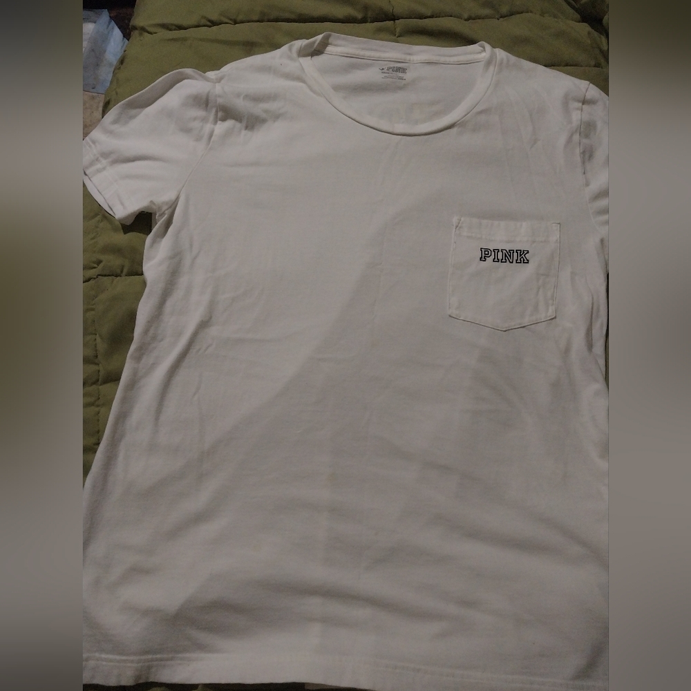 PINK Victoria's Secret White Short Sleeve Tee